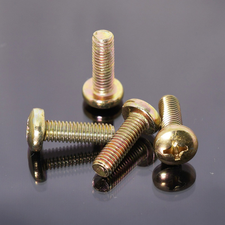 gb818-85m4彩锌螺钉 盘头十字机丝 彩锌盘头螺丝 厂家直销