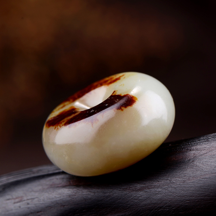 厂家直销 新疆和田玉精美糖白玉籽料平安扣吊坠平平安安17g