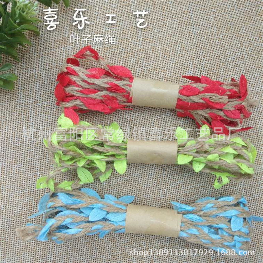 Mori Braided Hemp Rope Flower Bouquet Packaging Green Leaf Hemp Rope 3 M Tied Flower Strap Factory Wholesale