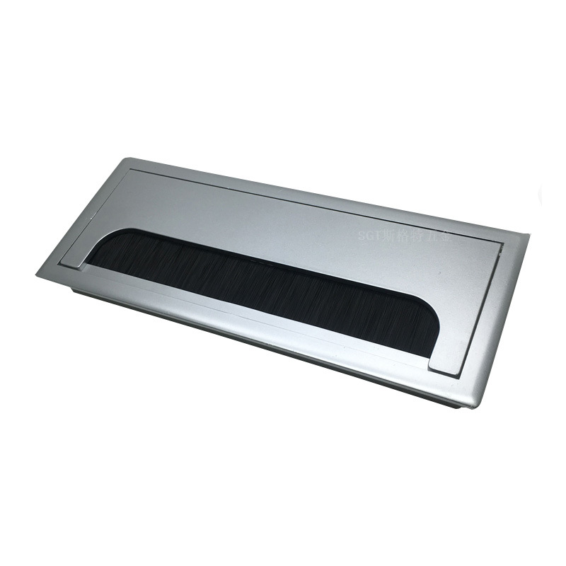 电脑桌办公台高档abs塑料方线盒 80*200长方形穿线盒走线盒穿线孔