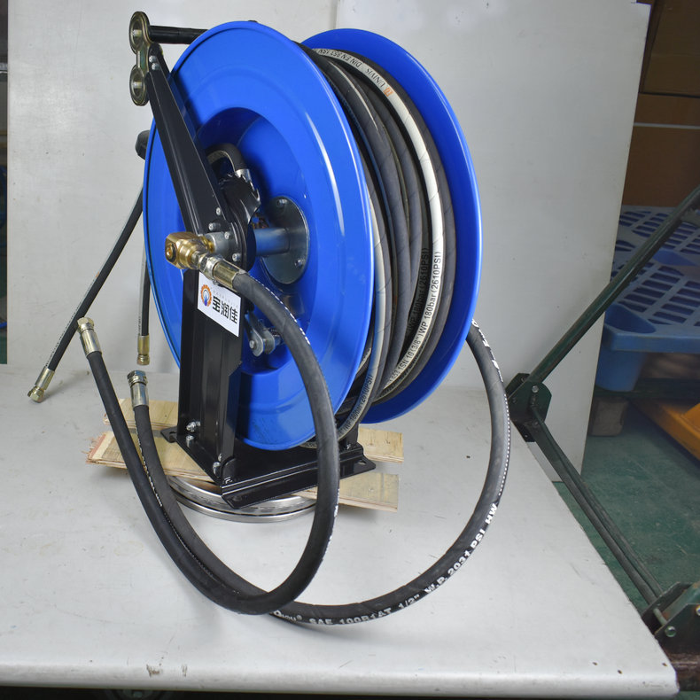 高压卷管器 弹簧自动伸缩液压管油鼓 并排双管软管卷盘 强力水鼓