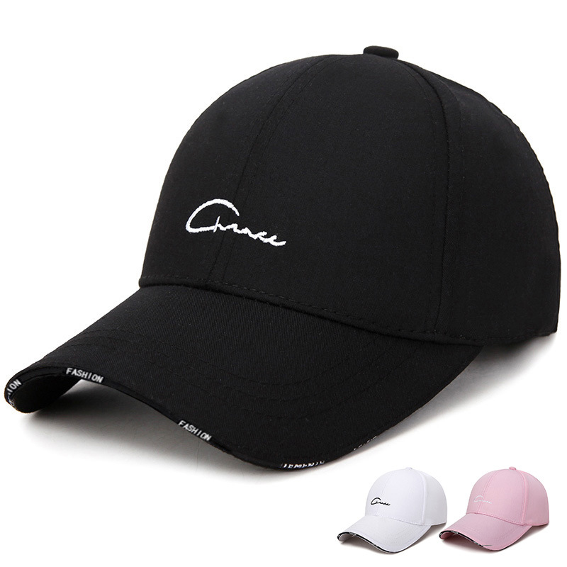 Hat Men's and Women's Summer Baseball Cap Korean Fashionmonger All-Matching Sun Hat Black and White Leisure Travel Sun-Proof Peaked Cap