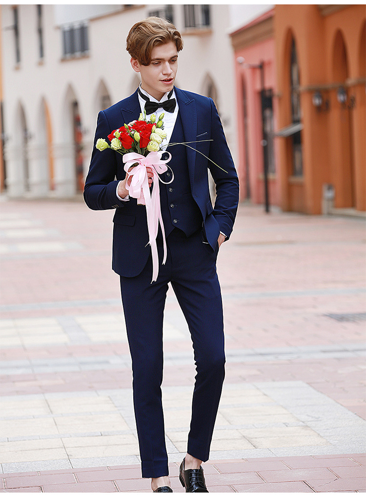 新款伴郎服出租结婚新郎西服商务正装大码兄弟团西装套装一件代发