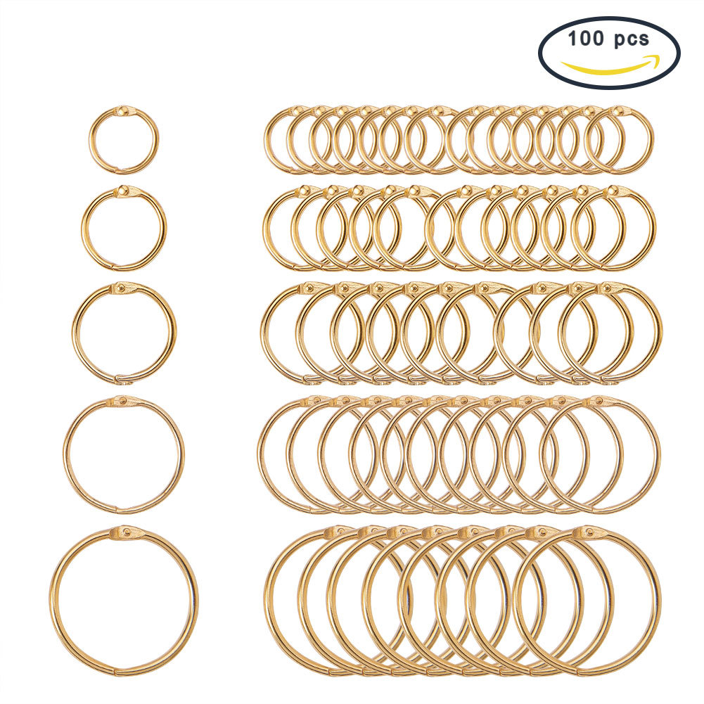 跨境新品 多款金色书圈开口圈 相册圆形活页环装订圈 卡片环批发