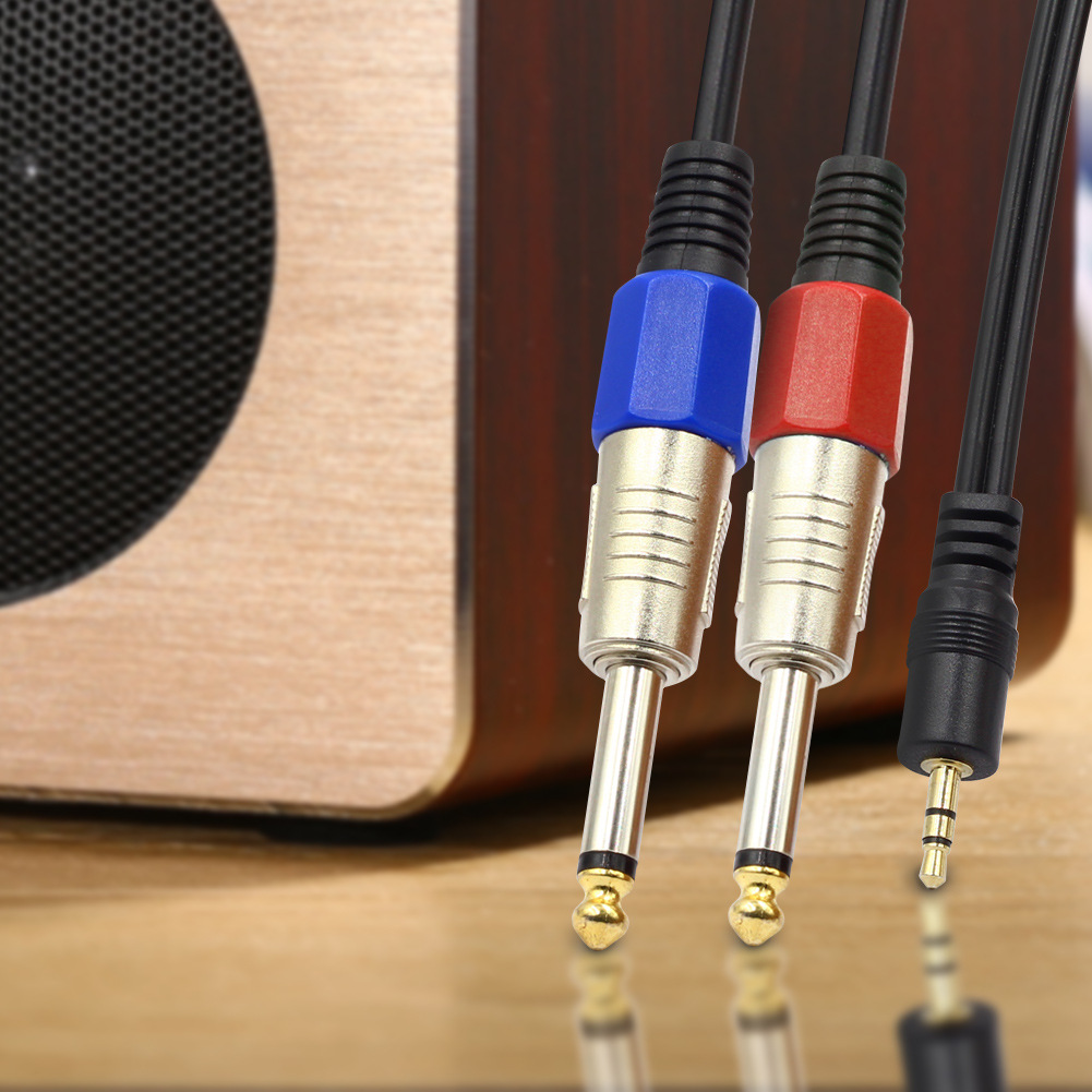 5音频线 3.5mm转双大二芯线 一分二式电脑调音台线