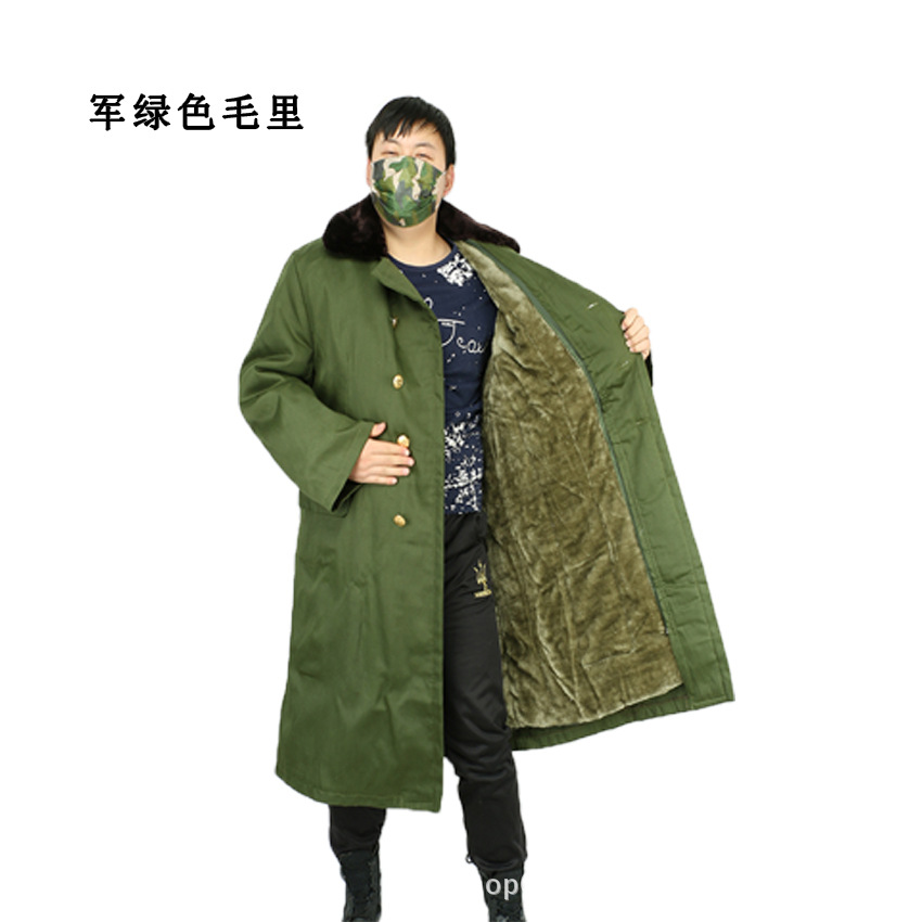 军大衣棉大衣男冬季加厚长款拆卸大衣冷库防寒棉衣长款加厚黄大衣
