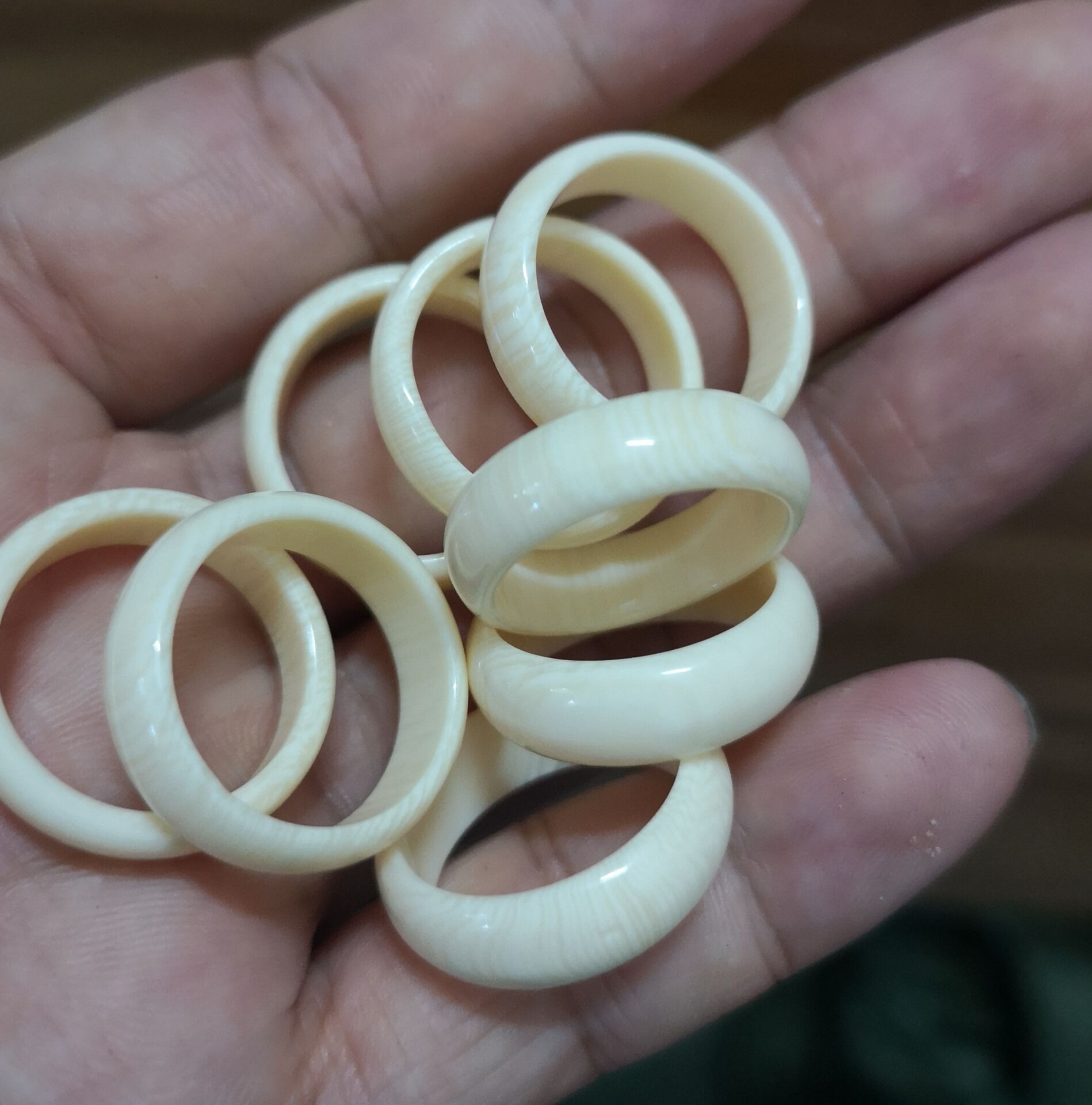 仿象牙戒指海象牙戒指仿猛犸象牙戒指内径xy戒指尾戒