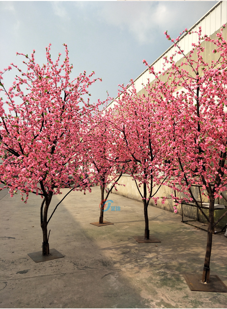 可订做仿真桃花树 商场装饰许愿树 春节装饰桃树 大型桃花树订做