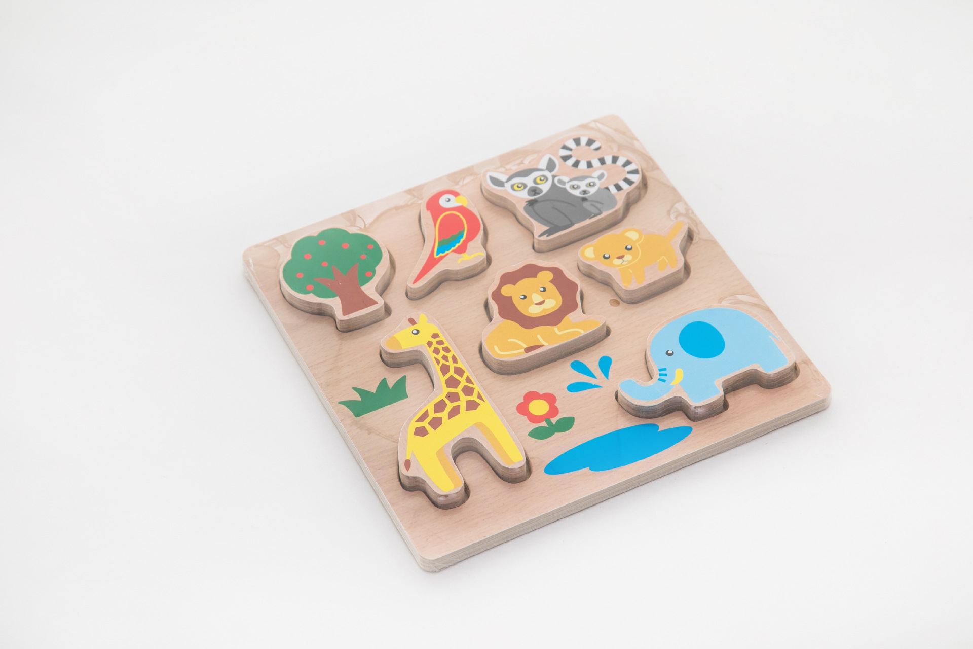 早教益智0-2岁日本保育园早教玩具形状嵌板动物拼板(一件包邮)