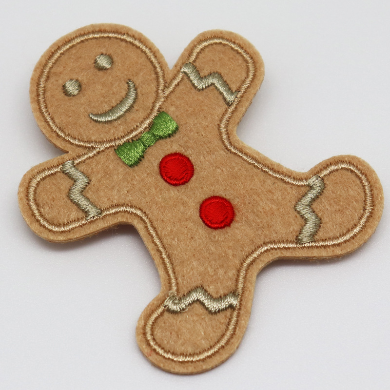 欢迎来样定制植绒布雪人章仔刺绣补贴补丁贴服装辅料刺绣布贴绣花