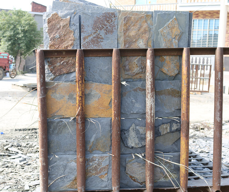 供应锈色蘑菇石 别墅庭院外墙砖 凹凸面青石板蘑菇石材仿古文化石