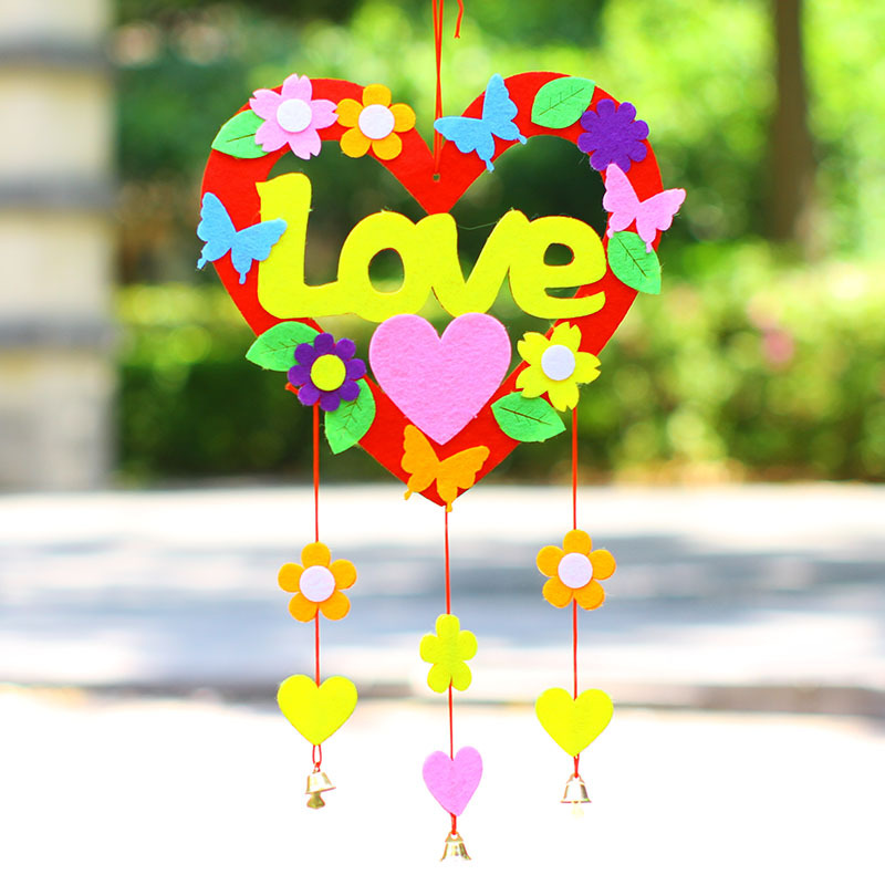 不织布花环挂饰门挂装饰礼物儿童幼儿园圣诞节手工diy制作材料包