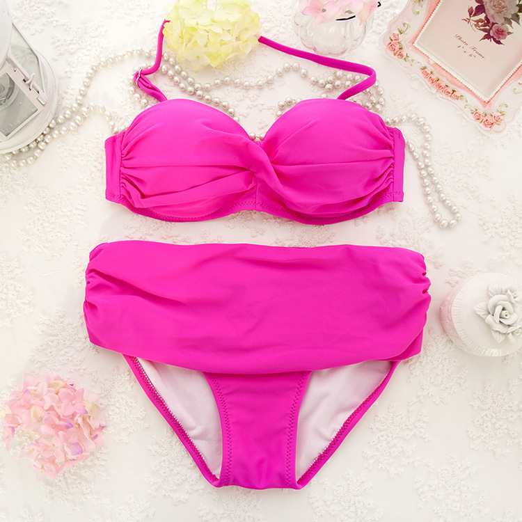 smallholiday工厂直销欧美钢托胸垫比基尼泳衣 记忆棉胸垫可加厚