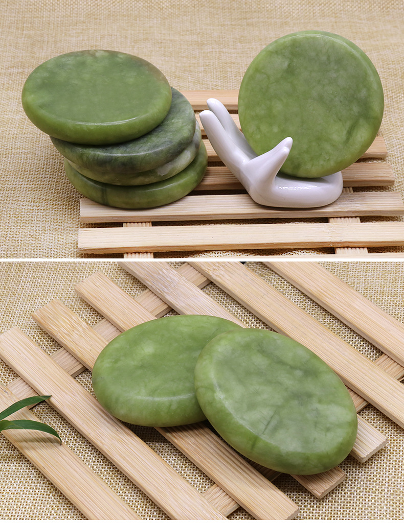 橄榄玉8*8 spa 6*8能量石天然按摩玉石火山能量石釉玉庐山玉绿玉