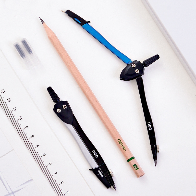 得力8646圆规金属绘图学生画圆工具考试用专业设计工程制图圆规