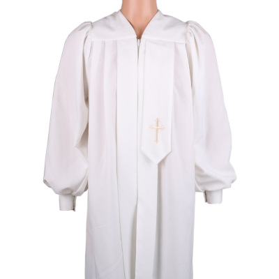 厂家定制 宗教唱诗服 白色圣诗礼服 纯洁神圣 牧师袍加工生产