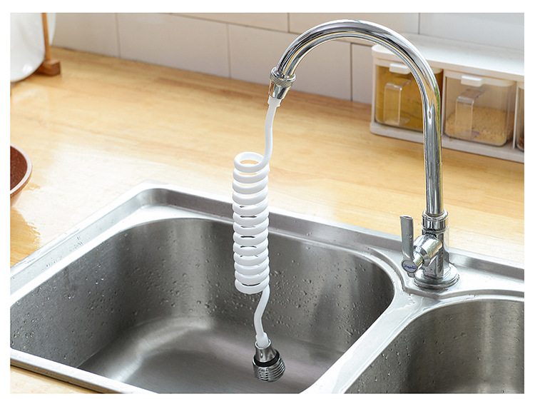 e813居家厨房水龙头加长延伸器 长软管便携可拉缩起泡花洒水龙头