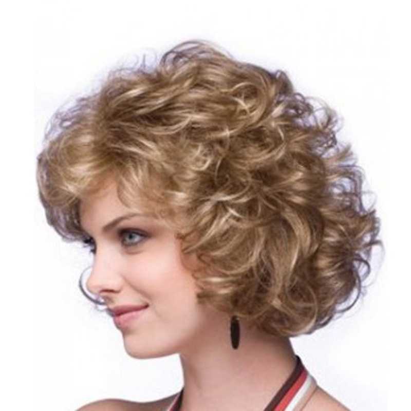 ww2-12# 假发女 女士假头发 短发头套 欧美热卖短卷发头套