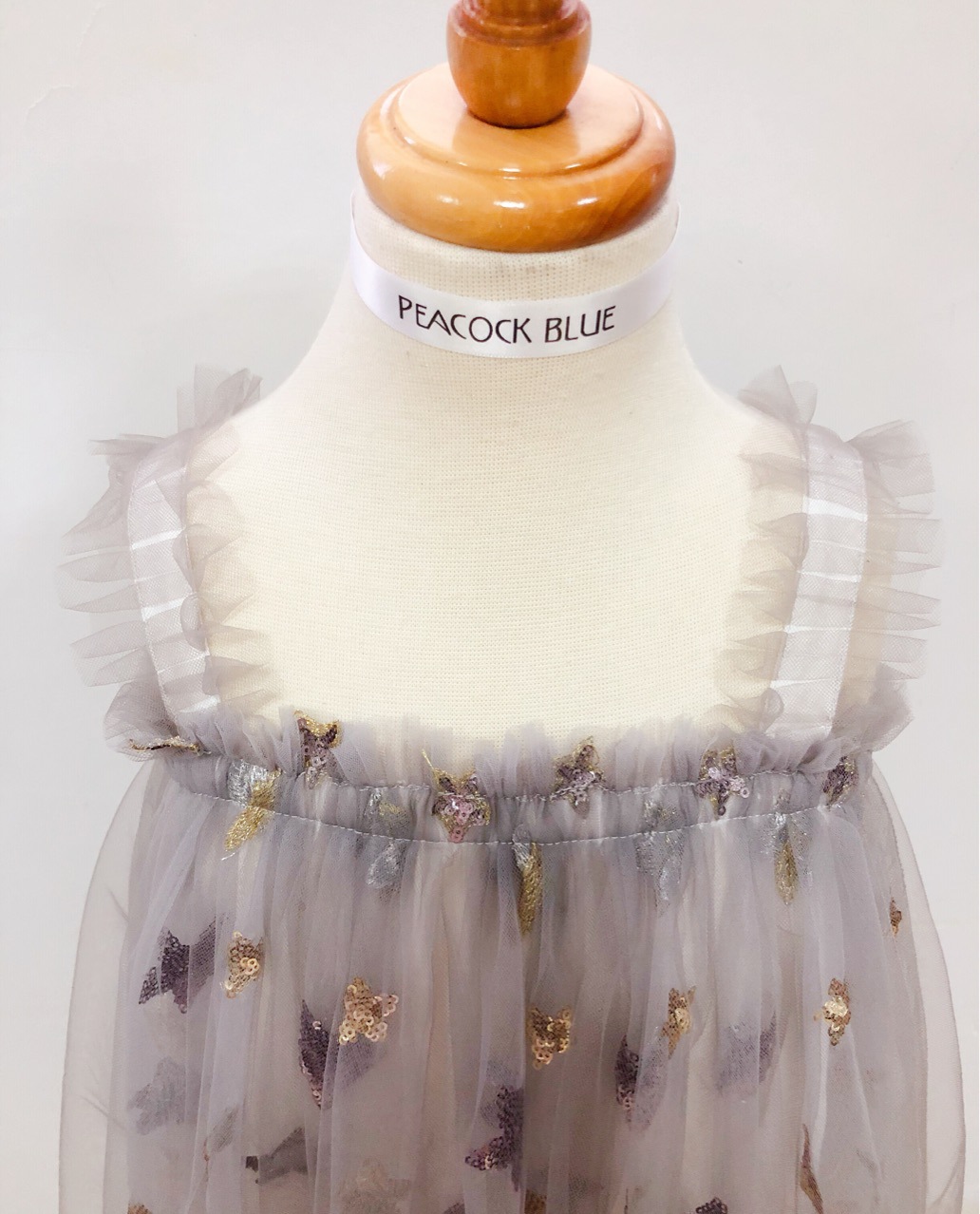 peacockblue轻奢品牌新款童装刺绣闪片童纱裙新品秒杀