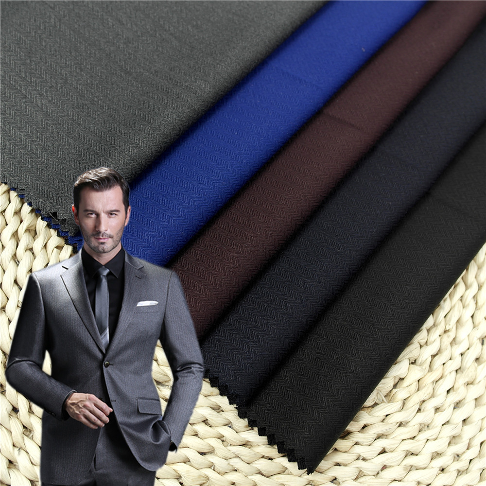 厂家直销 斜纹tr西装裤装面料男士休闲布料 春夏款工作服西服西裤