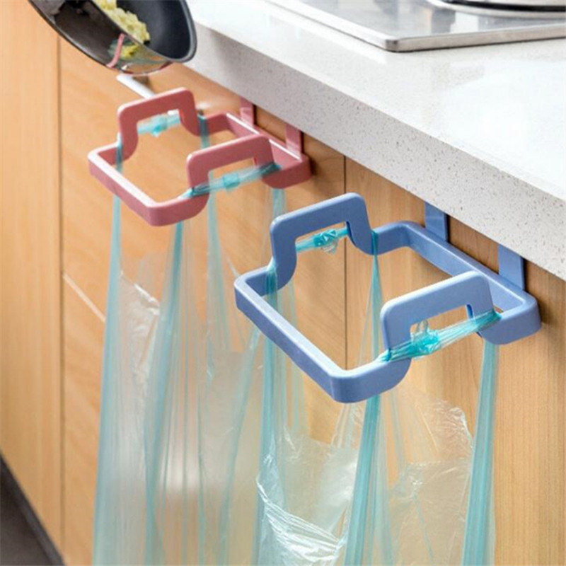 Garbage Bag Bracket Hook Kitchen Plastic Bag Rack Hanging Trash Can Hanging Trash Rack Cabinet Door Back