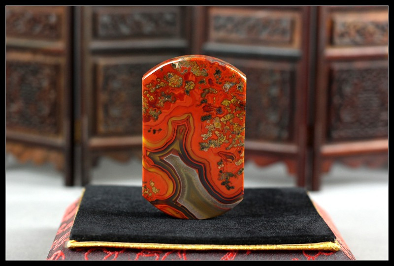 宣化战国红玛瑙牌子平安无事牌吊坠星月菩提金刚佛珠配饰项链 279