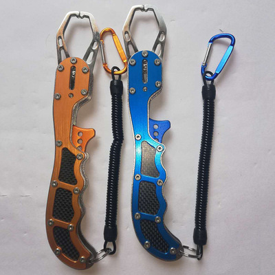 航空铝控鱼器 防滑胶柄带拉力称 多功能路亚控鱼器 厂家直销