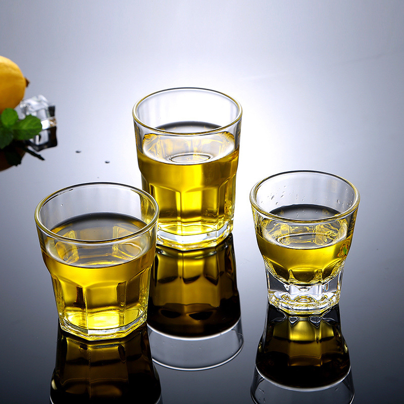 钢化玻璃杯子 加厚八角杯茶杯水杯个性创意酒杯ktv酒吧家用啤酒杯