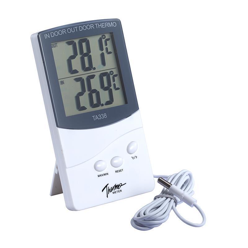 Indoor and Outdoor Dual Temperature Display Thermometer Ta338 Breeding Greenhouse Thermometer External Temperature Sensor