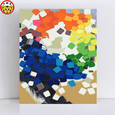 大画王diy数字油画抽象画立体几何画3d效果多彩喷发迸突出装饰画
