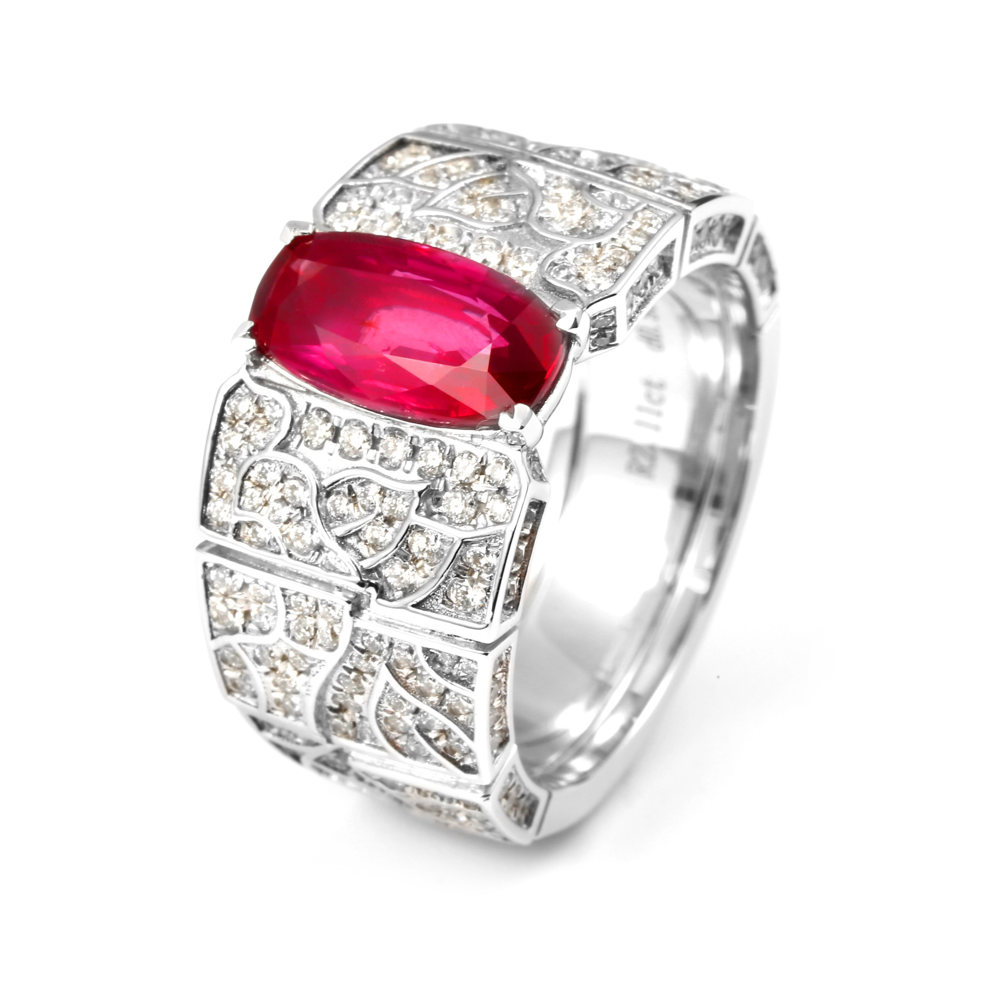 18k金红宝石戒指/红宝石2.11ct/高端大气/信语首饰彩宝个性定制