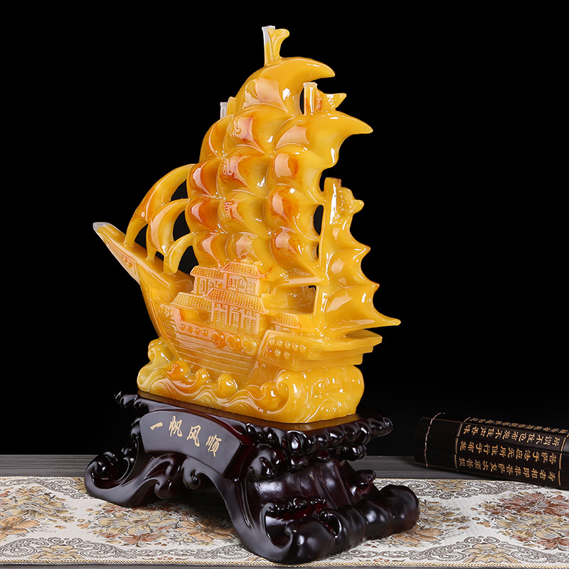 一帆风顺帆船招财摆件店铺公司开业礼品客厅新房家居装饰品工艺品