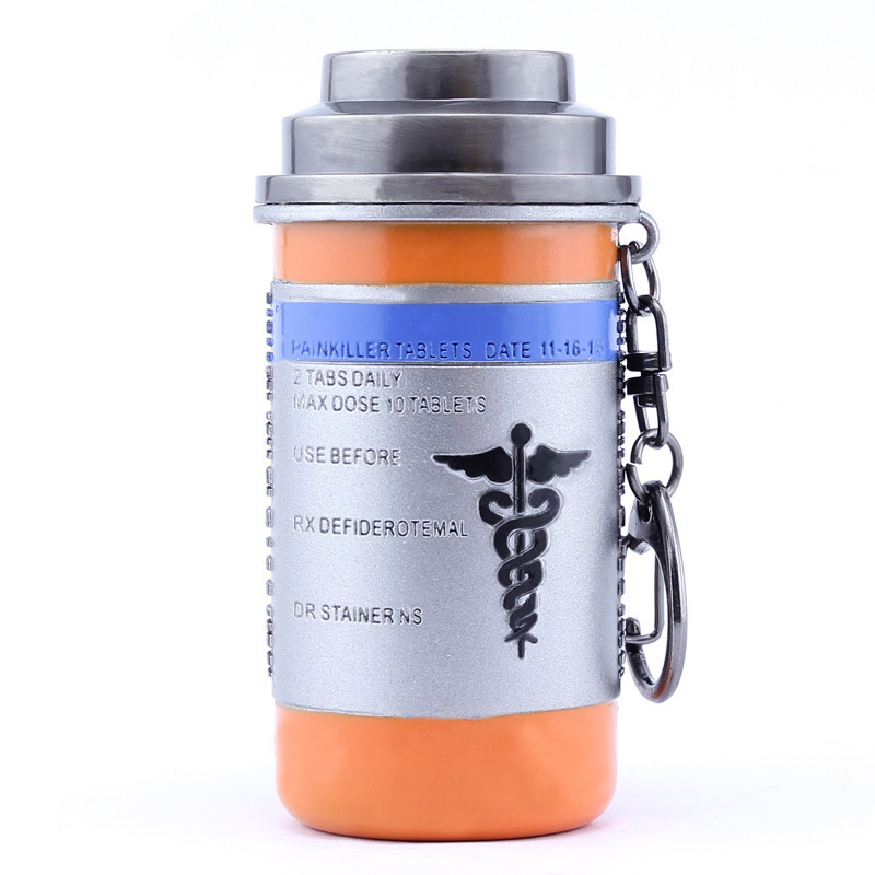 绝地大逃杀 吃鸡游戏止疼药合金钥匙扣 三级甲 三级包金属挂件