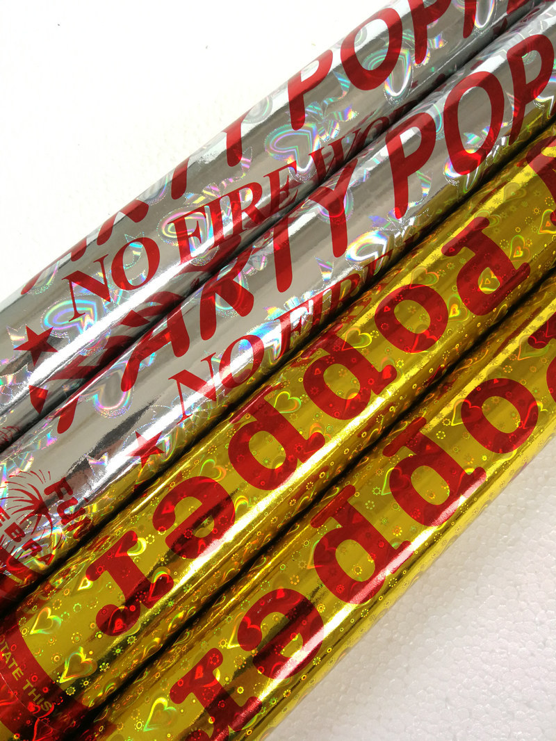 开业庆典活动手持礼炮批发 婚庆礼花筒 英文包装派对彩纸炮60cm