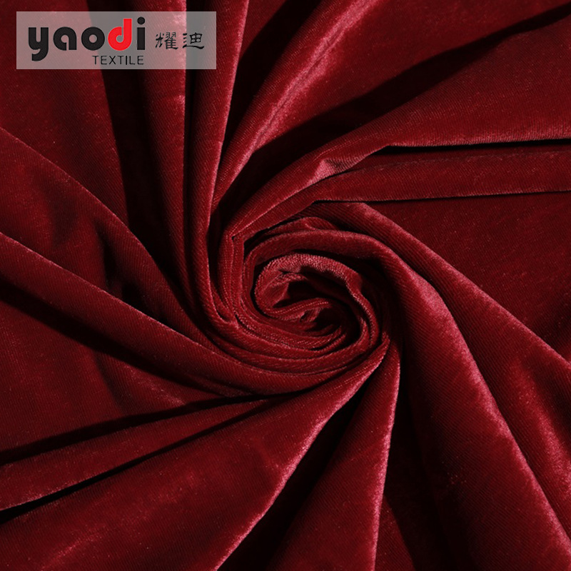 直销天鹅绒密丝绒面料 定制酒红色会议桌背景舞台阻燃幕布 批发