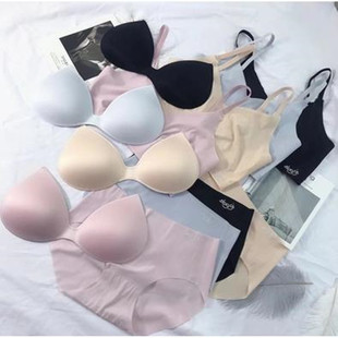 日本降温内衣二代升级版冰肌三件套冰丝内衣女士无痕文胸套装