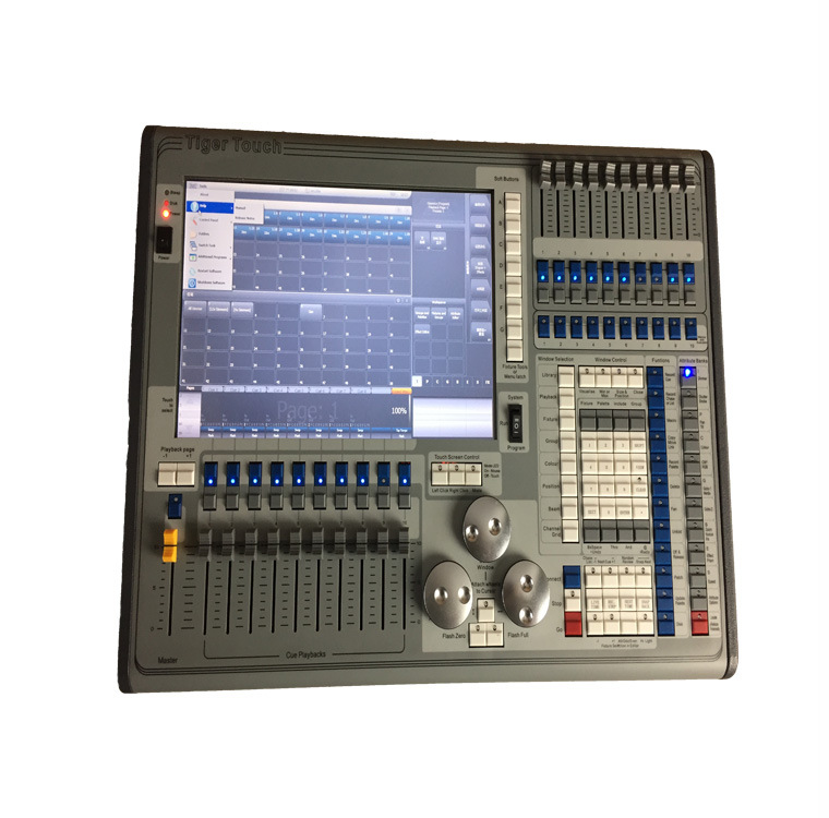 新款dmx512双屏老虎控台 电脑摇头灯led帕灯舞台灯光tt触摸灯控台