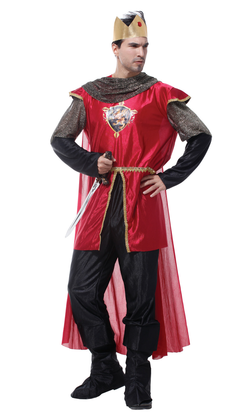 万圣节cosplay服装 男 成人舞台演出服 面具舞会国王服 m-0050