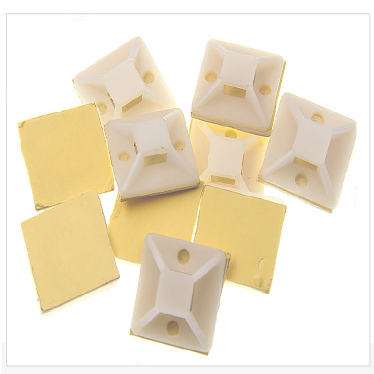 自粘式扎带底座 黄底吸盘 扎带固定座 电工吸盘 塑料固定座30x30