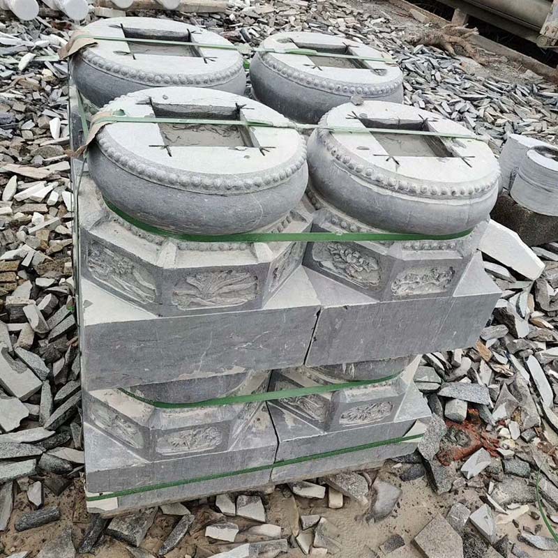 产地供应青石石柱墩 做旧柱墩石 寺庙广场柱基石