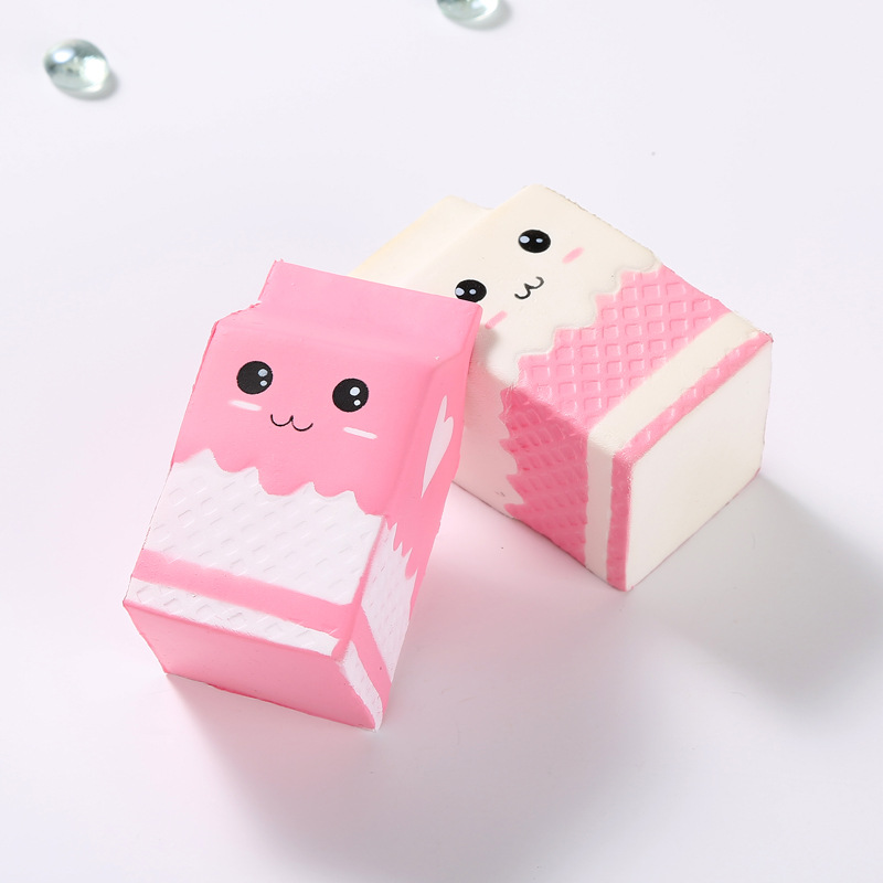 新款squishy慢回弹玩具 pu发泡牛奶盒子批发跨境专供
