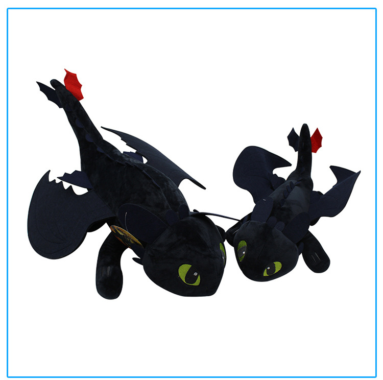 电影驯龙高手2 夜煞无牙没牙仔 趴姿驯龙记黑龙毛绒玩具恐龙公仔