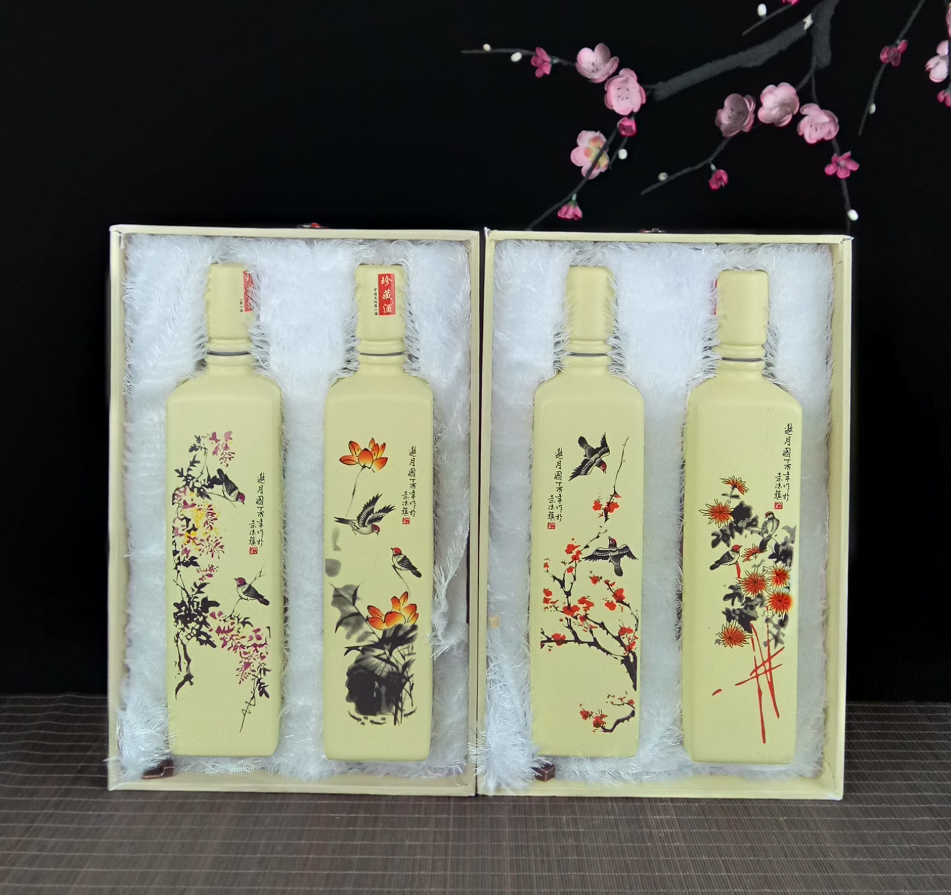 陶瓷酒瓶景德镇 春夏秋冬四季烤花瓷瓶工艺酒瓶 酒坛批发定制酒瓶