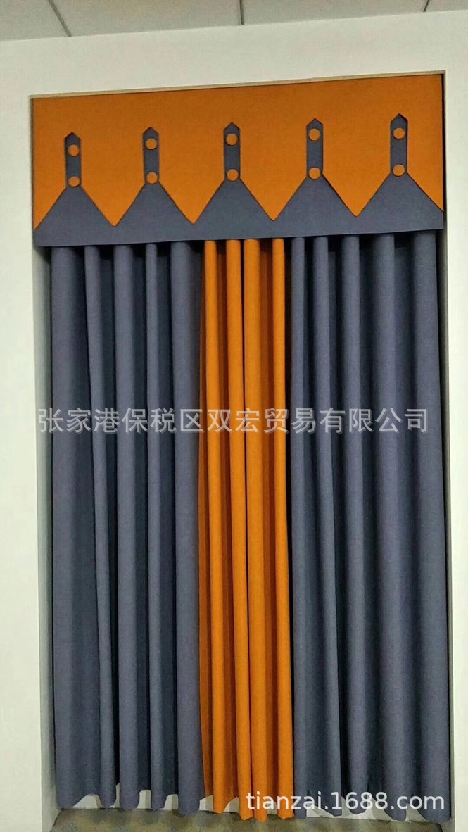 成品窗幔 幔头 绣花 窗帘水波幔 平幔 别墅来图来料加工 帘头