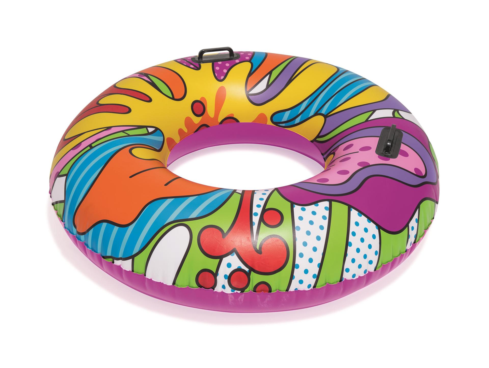 bestway 36125成人彩色手柄游泳圈加厚救生圈学游泳装备