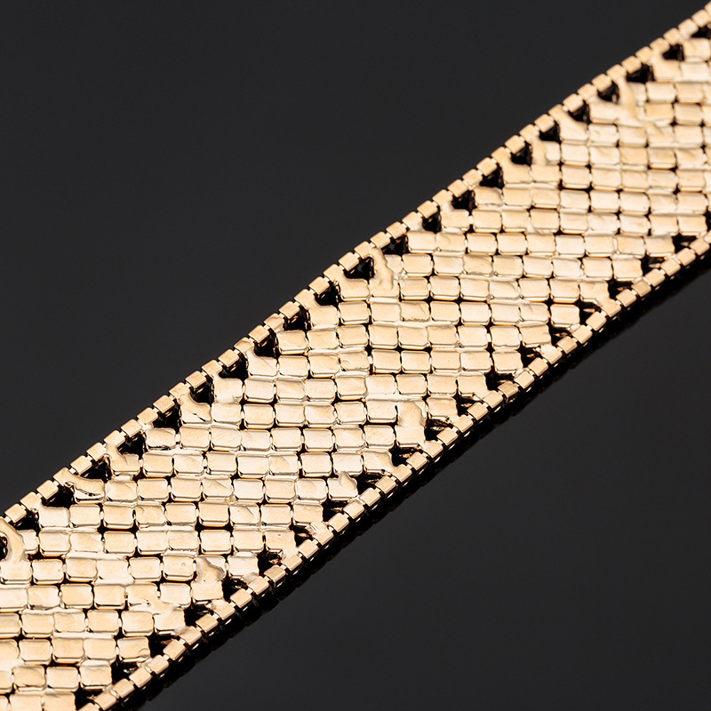 欧美时尚个性夸张复古朋克民族风古金色斑纹项圈卡脖项链n364