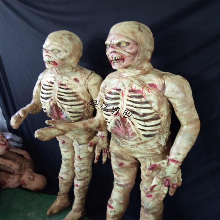 万圣节鬼屋密室装饰仿真形人体比例恐怖僵尸丧尸体干尸木乃伊道具
