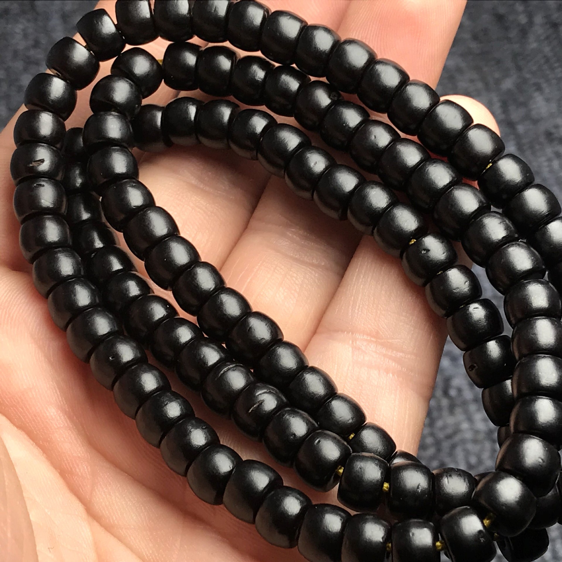 厂家批发原色椰壳椰蒂佛珠108念珠 高油高密泥鳅背手链