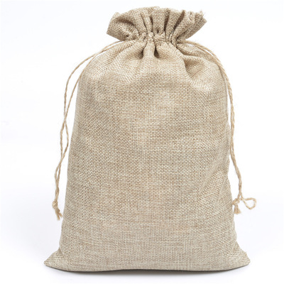 麻布束口袋 20x30锁边抽绳麻布袋 日用家具收纳袋 首饰文玩礼品袋
