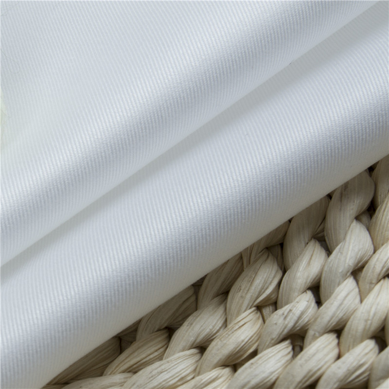 现货全棉80/2白色细斜纹液氨免烫衬衫面料 男女职业装衬衣布料